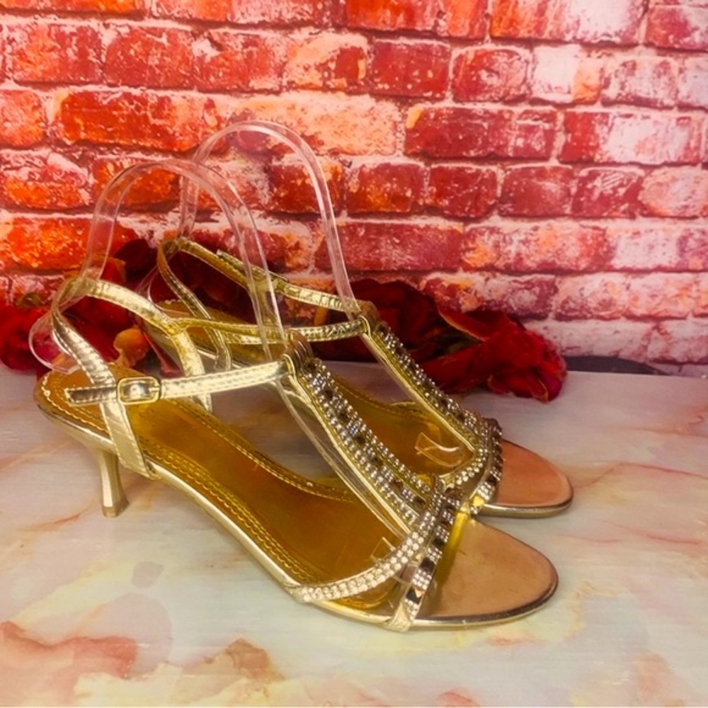 Sliver Slipper Silver Strappy Rhinestone Studded Slingback Heels